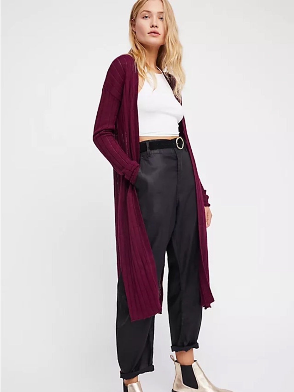 Free People Ribby Ribbed Cardigan - Picture 2 of 5
